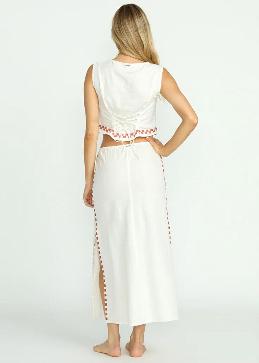 Secret Cove Midi Skirt - Salt Crystal