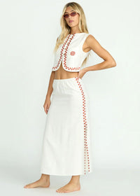 Secret Cove Midi Skirt - Salt Crystal
