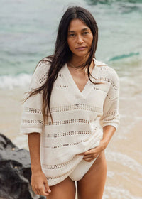 Crystal Tides Overshirt - White Cap