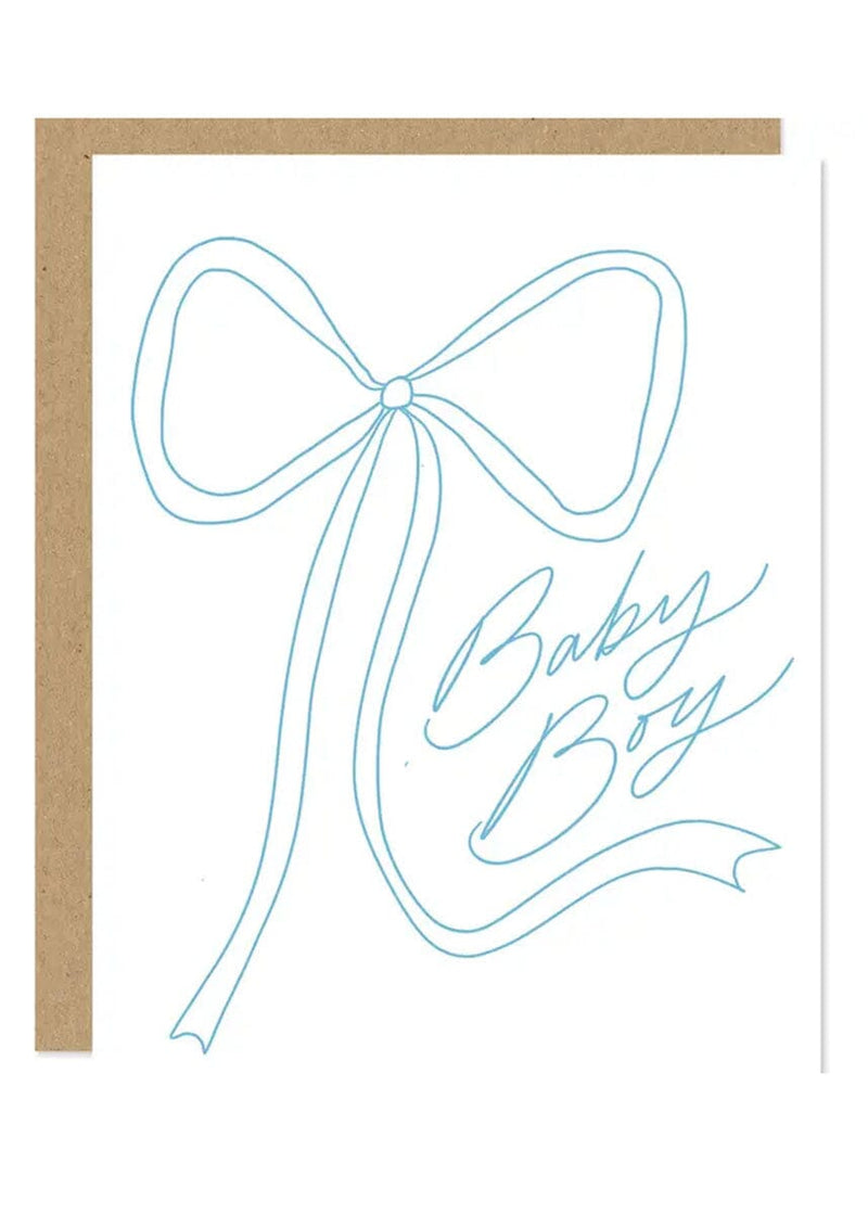 Blue Bow Baby Boy Card