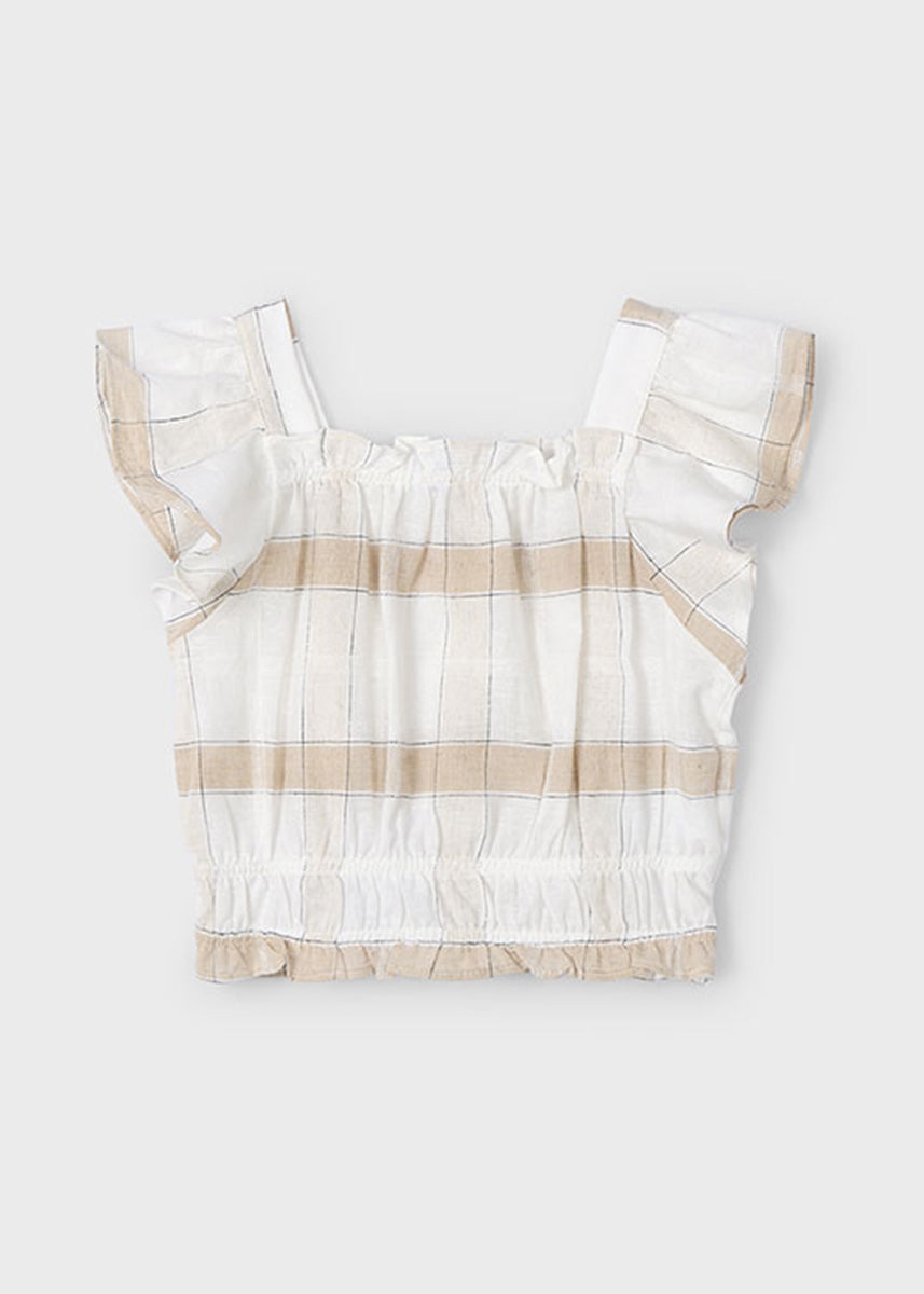 Sidney Plaid Linen Top - Cinnamon