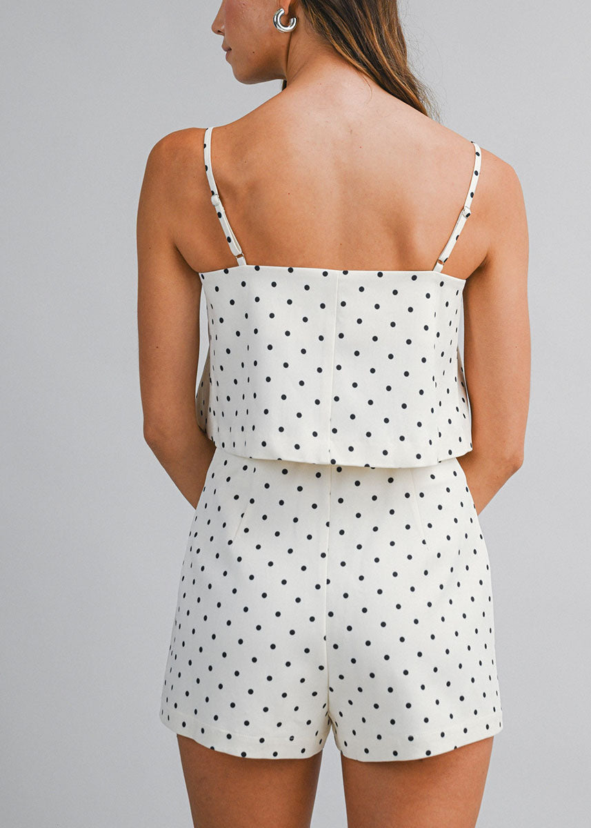 トップス draw drawers polka dots 2way Tops Drew Polka Dot Crop Top & Skort Set - Cream – Alice & Wonder