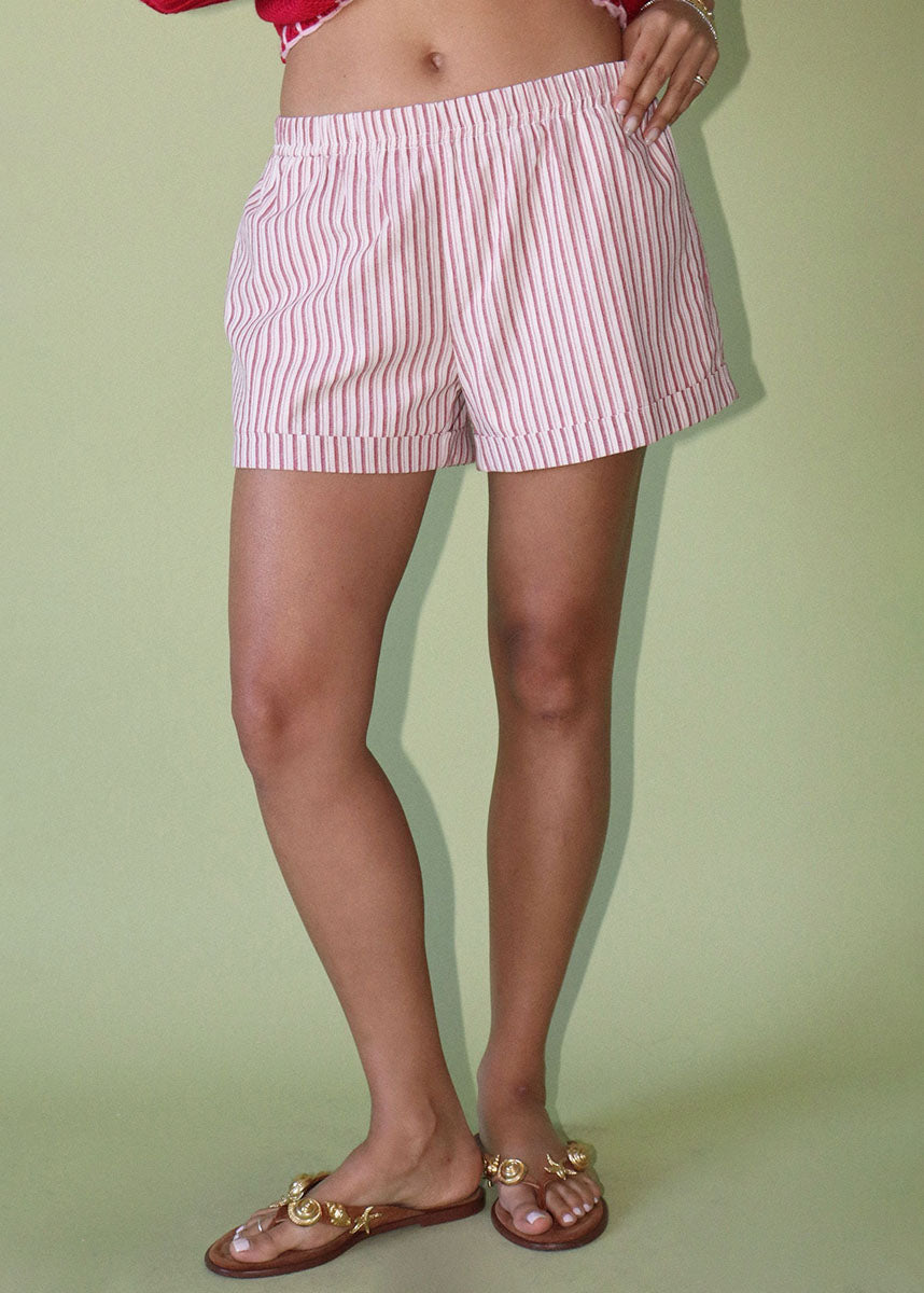 Ari Striped Boxer Shorts - Red