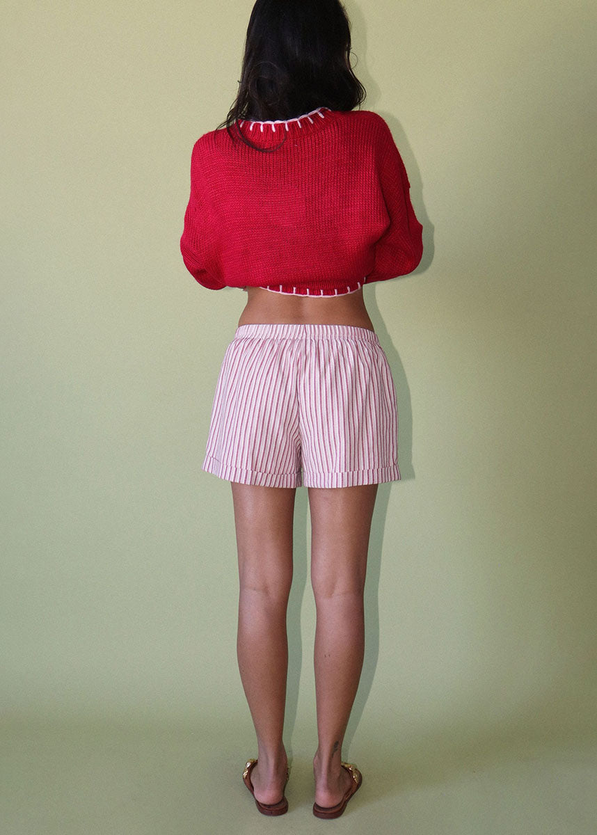Ari Striped Boxer Shorts - Red