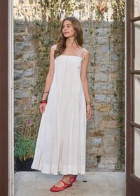 Waverly Pleated Midi Dress - Off-White