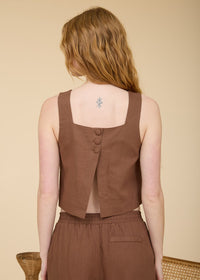 Esme Woven Top - Brown