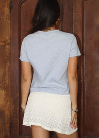 Duck Embroidered Baby Tee - Heather Grey