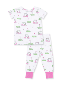 2-Piece S/S Pajama Set - Golf Carts Pink