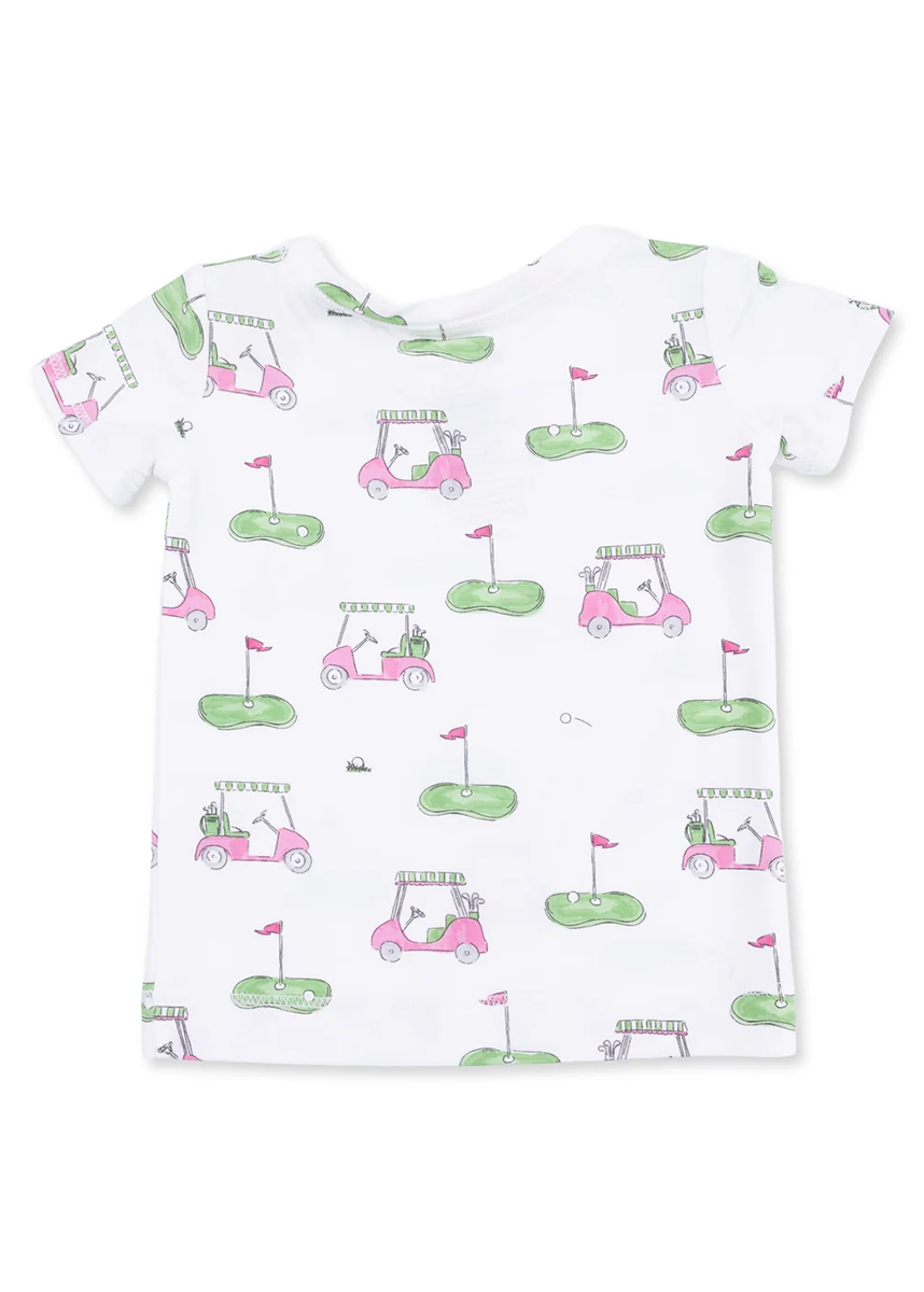 2-Piece S/S Pajama Set - Golf Carts Pink