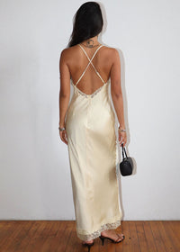 Blake Lace Trim Slip Midi Dress - Butter
