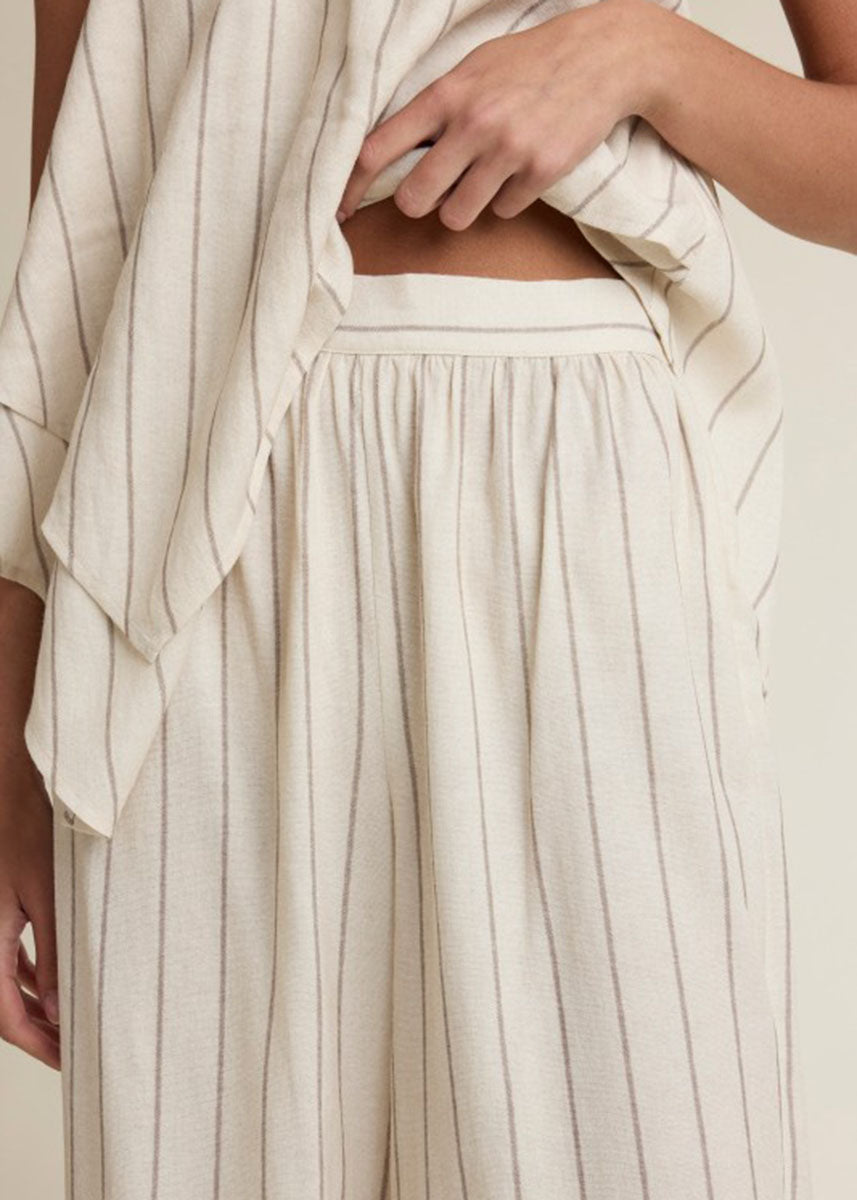 Stevie Stripe Halter Top & Pants Set - Oatmeal
