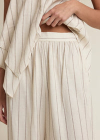 Stevie Stripe Halter Top & Pants Set - Oatmeal