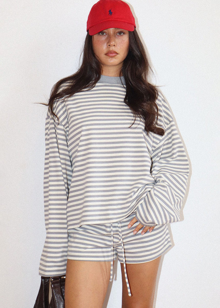 Wilson Striped Top - Grey