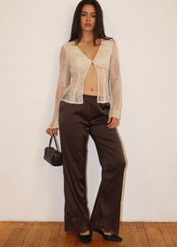 Mason Satin Pants - Brown