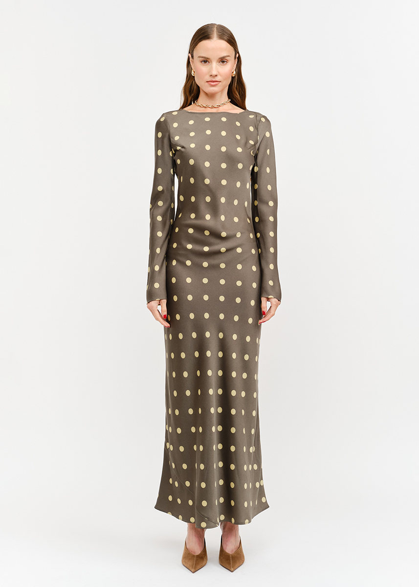 Georgie Polka Dot Dress - Olive