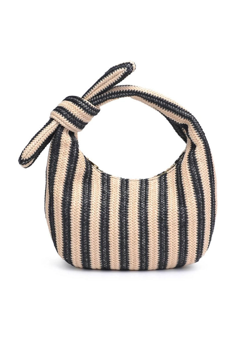 Penny Clutch - Black & Natural