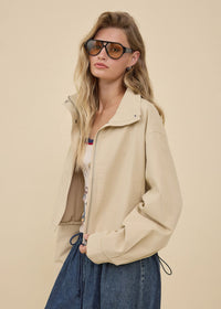 Jules Zip Up Jacket - Light Beige