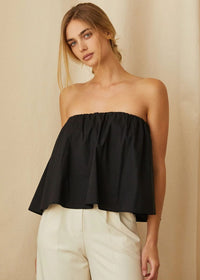 Kaeley Poplin Tube Top - Black