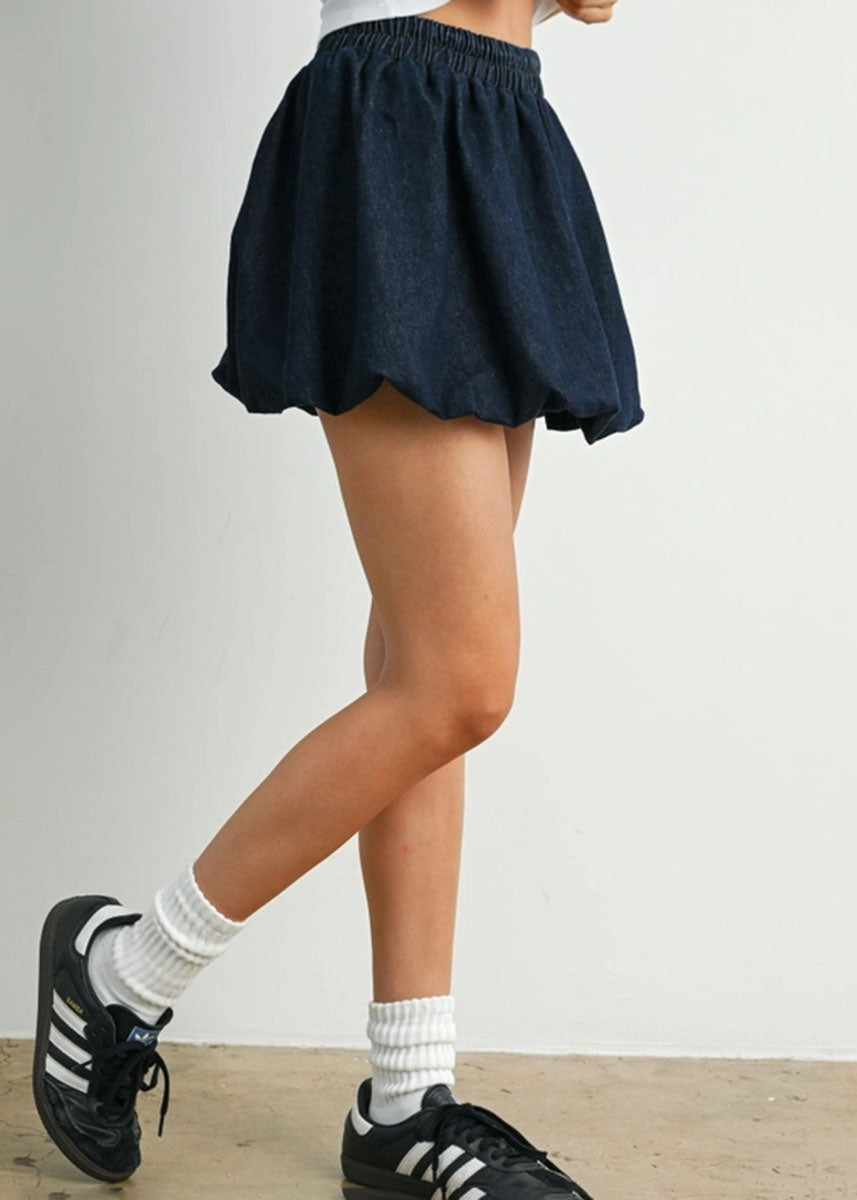 Brynne Denim Bubble Skirt - Dark Denim