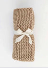 Garter Stitch Knit Blanket - Latte