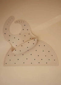 Silicone Baby Bib - Black Daisy