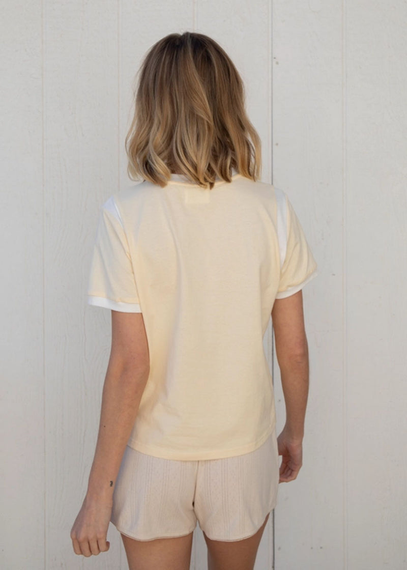 Aly Contrast Tee - Butter