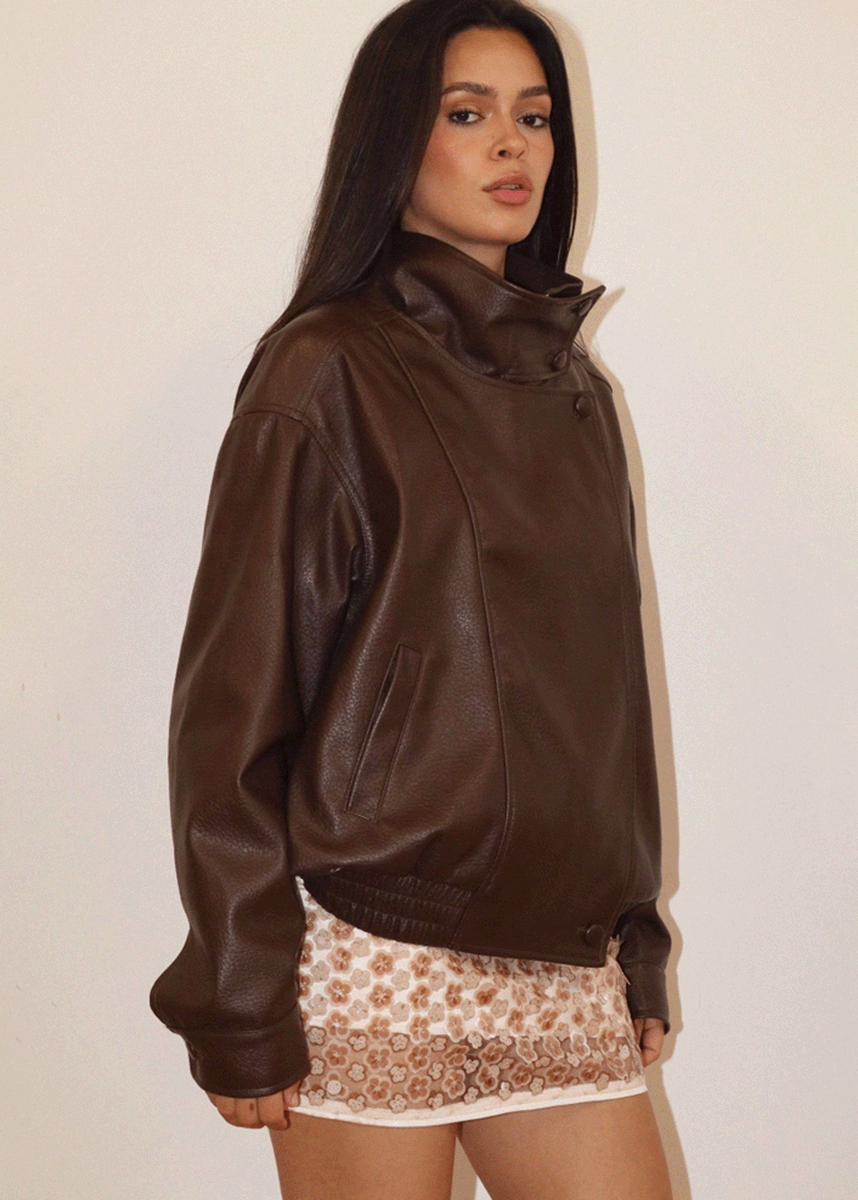 Ruth Leather Jacket - Chocolate
