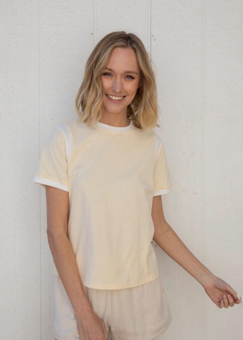 Aly Contrast Tee - Butter