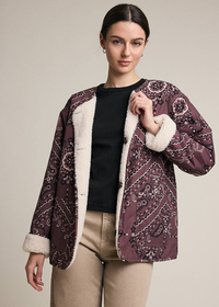 Rahat Reversible Sherpa Paisley Jacket - Bandana Brown