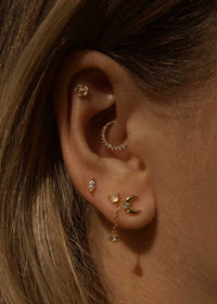 Crescent Moon Studs - CZ