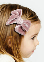 Small Velvet Bow Clip - Mauve