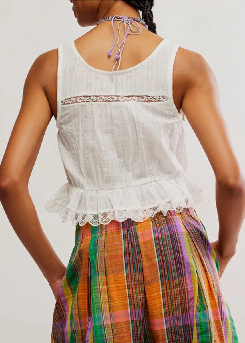 Alana Lace Tank - Clean Ivory