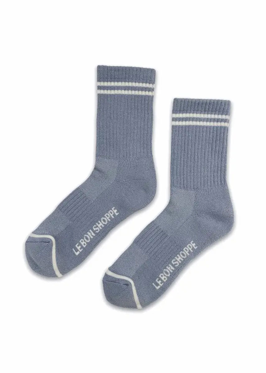 Boyfriend Socks - Blue Grey