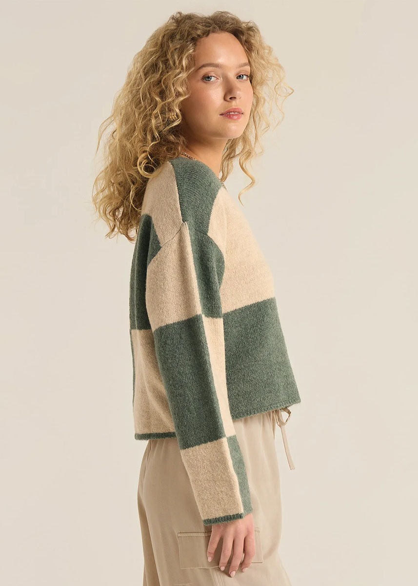 Rosi Blocked Sweater - Palm Green