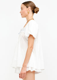 Erika Babydoll Ribbon Top - Off-White