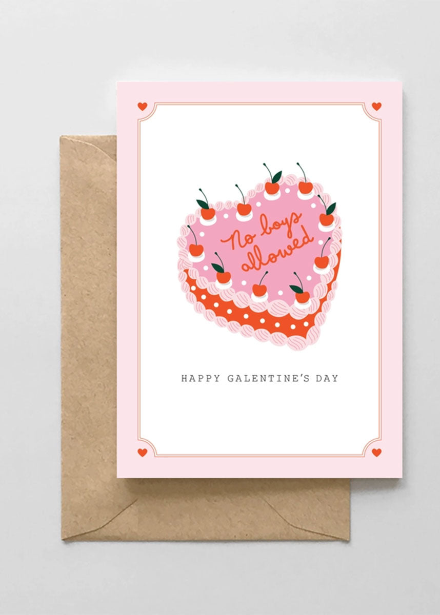 No Boys Allowed Galentine's Card
