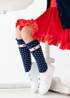 Lace Top Knee High Socks - Apple