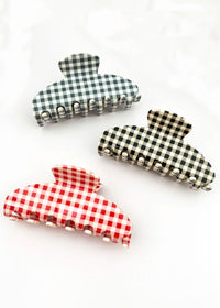Classic Gingham Claw Clip - Red