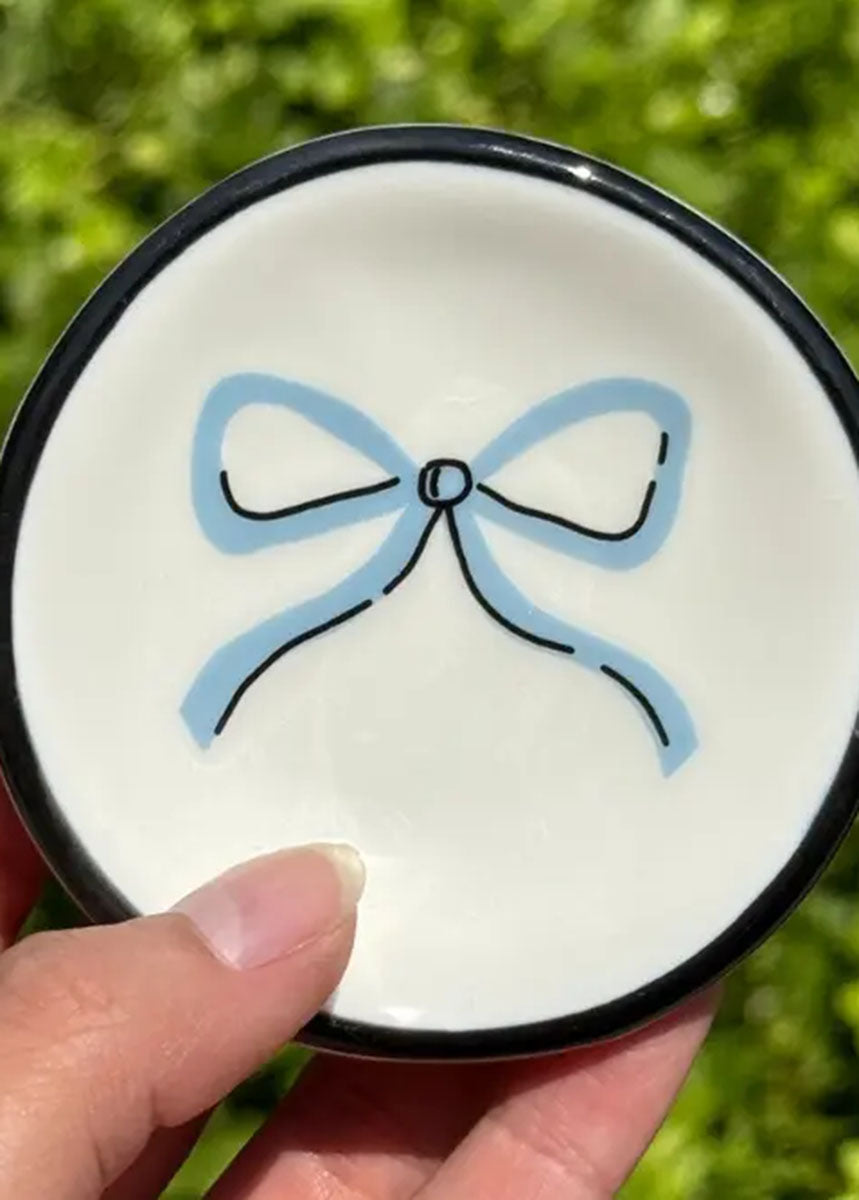 Pastel Blue Bow Ring Dish