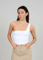 Tani One Shoulder Bodysuit - White