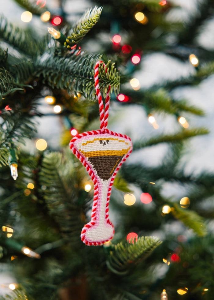 Needlepoint Icon Ornament - Espresso Martini