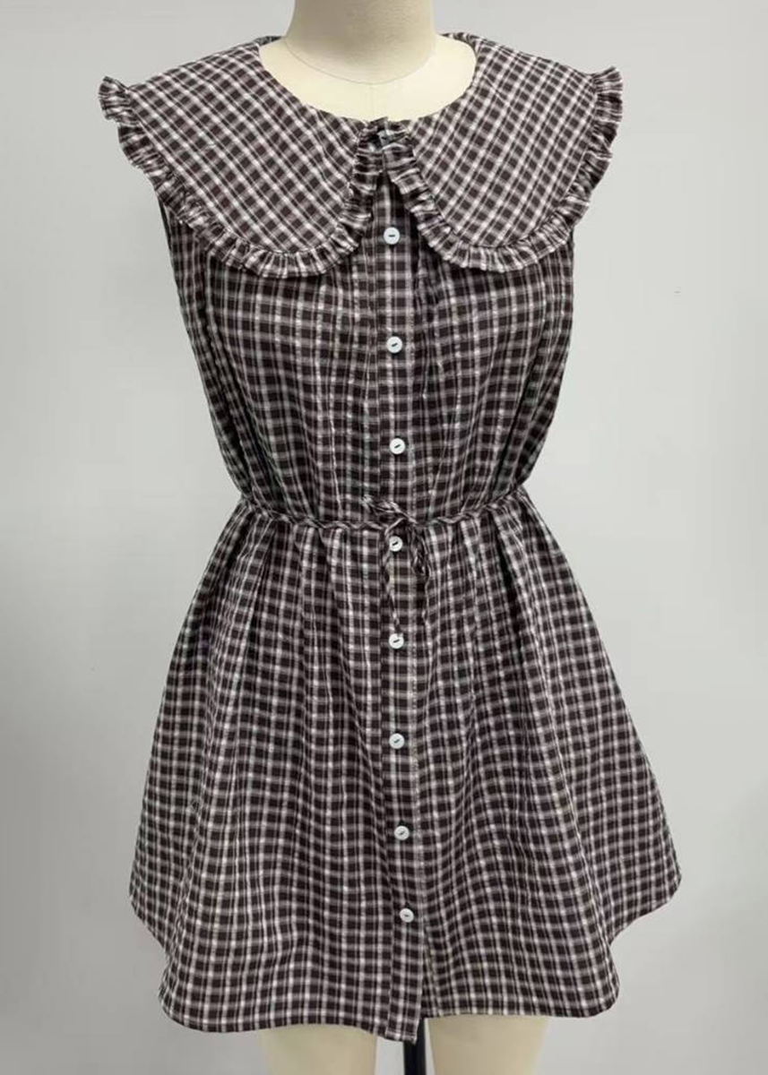 Cole Checkered Dress - Brown Multi