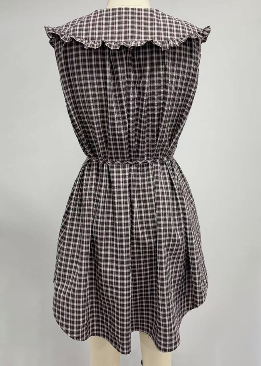 Cole Checkered Dress - Brown Multi
