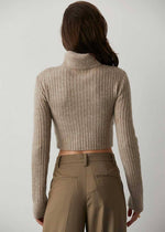 Emery Criss-Cross Crop Sweater - Taupe