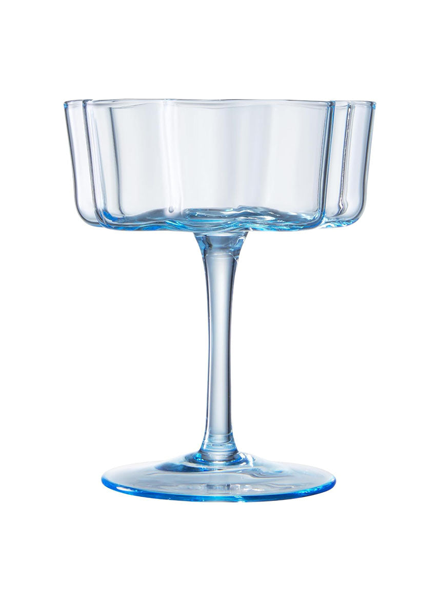 Bright Flower Wave Coupe Cocktail Glass