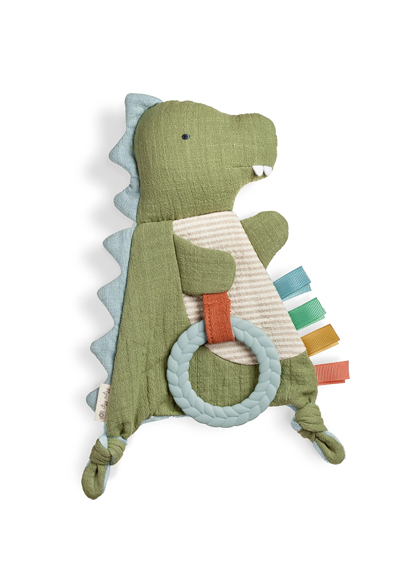 Bitzy Crinkle Sensory Toy with Teether - Dino
