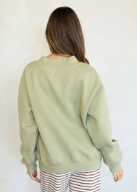 Nelly Fleece Wide Neck Sweatshirt - Sage