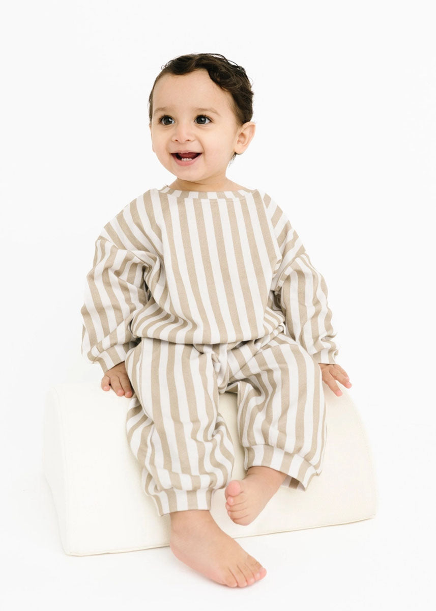 Stripe Sweatsuit Set - Olive