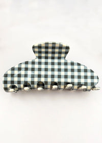 Classic Gingham Claw Clip - Grey