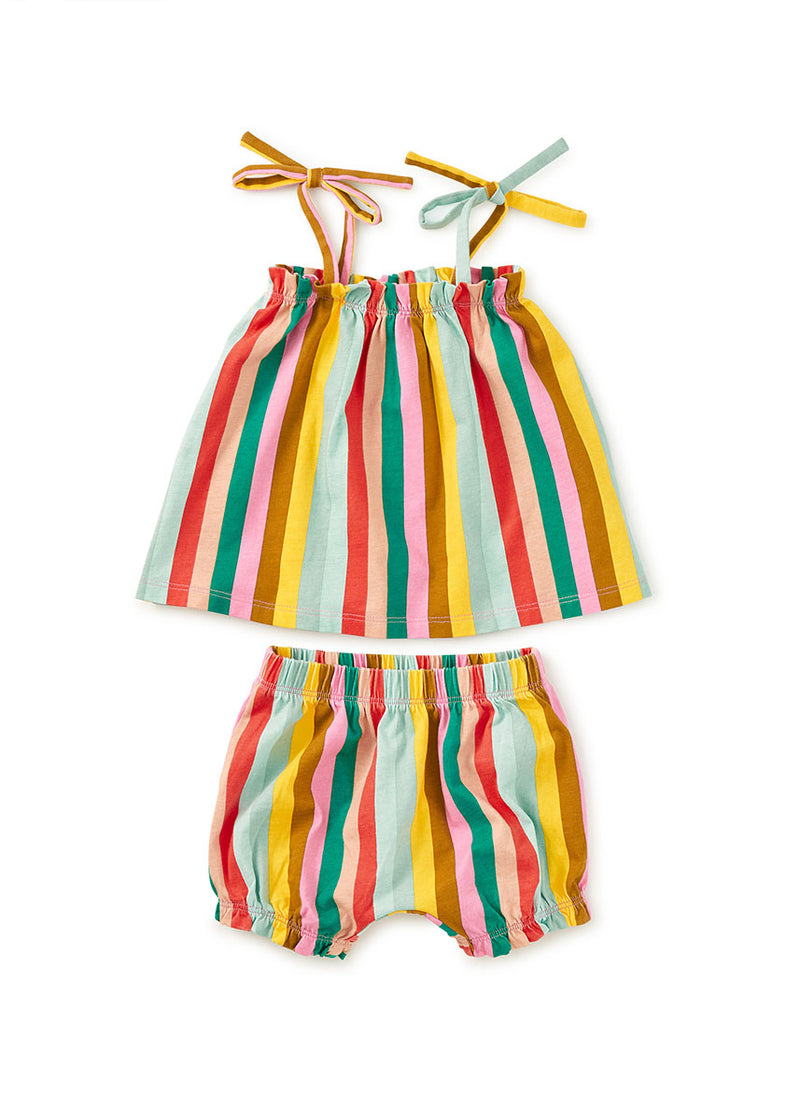 Tie Shoulder Baby Set - San Sebastian Stripe